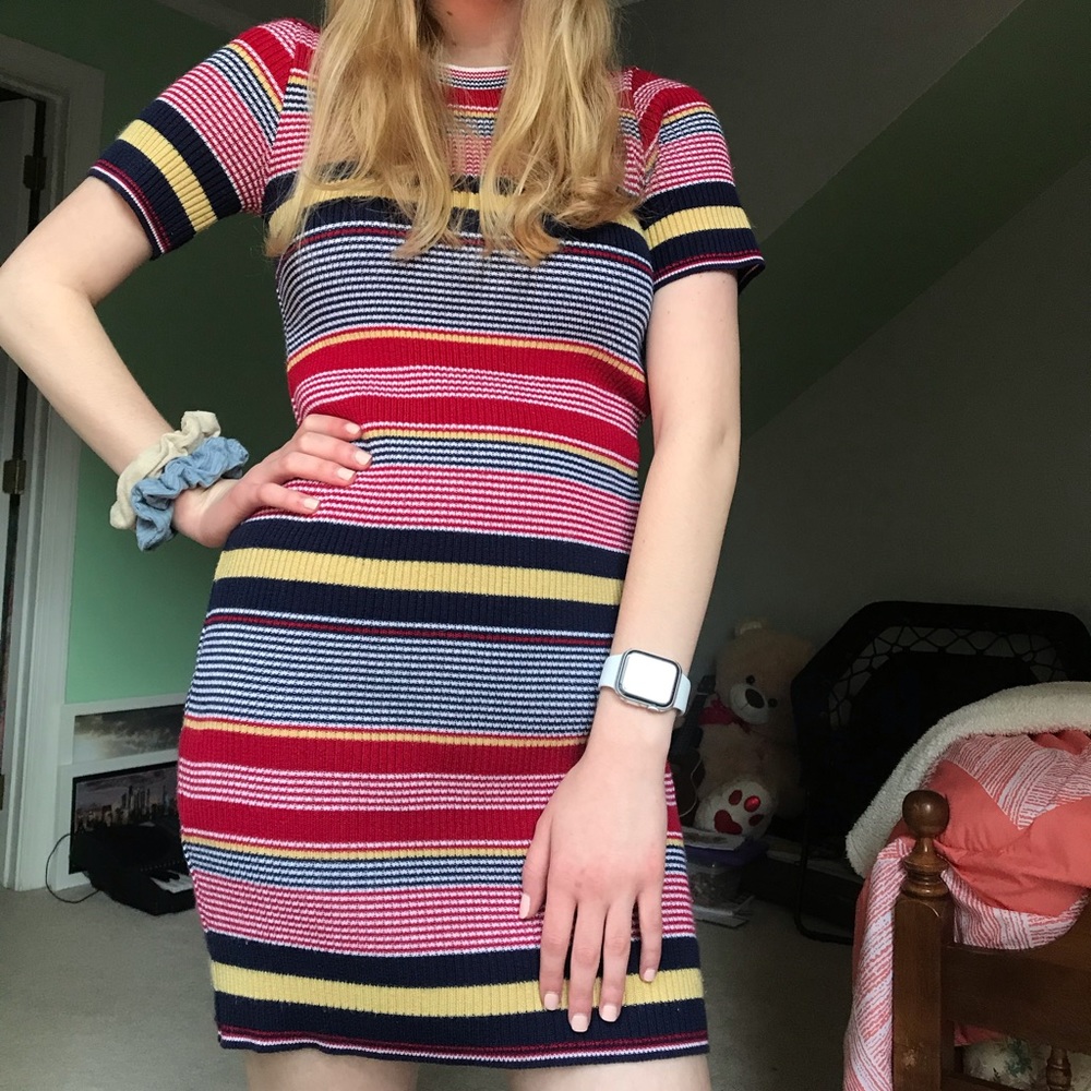Stripped fitted dress